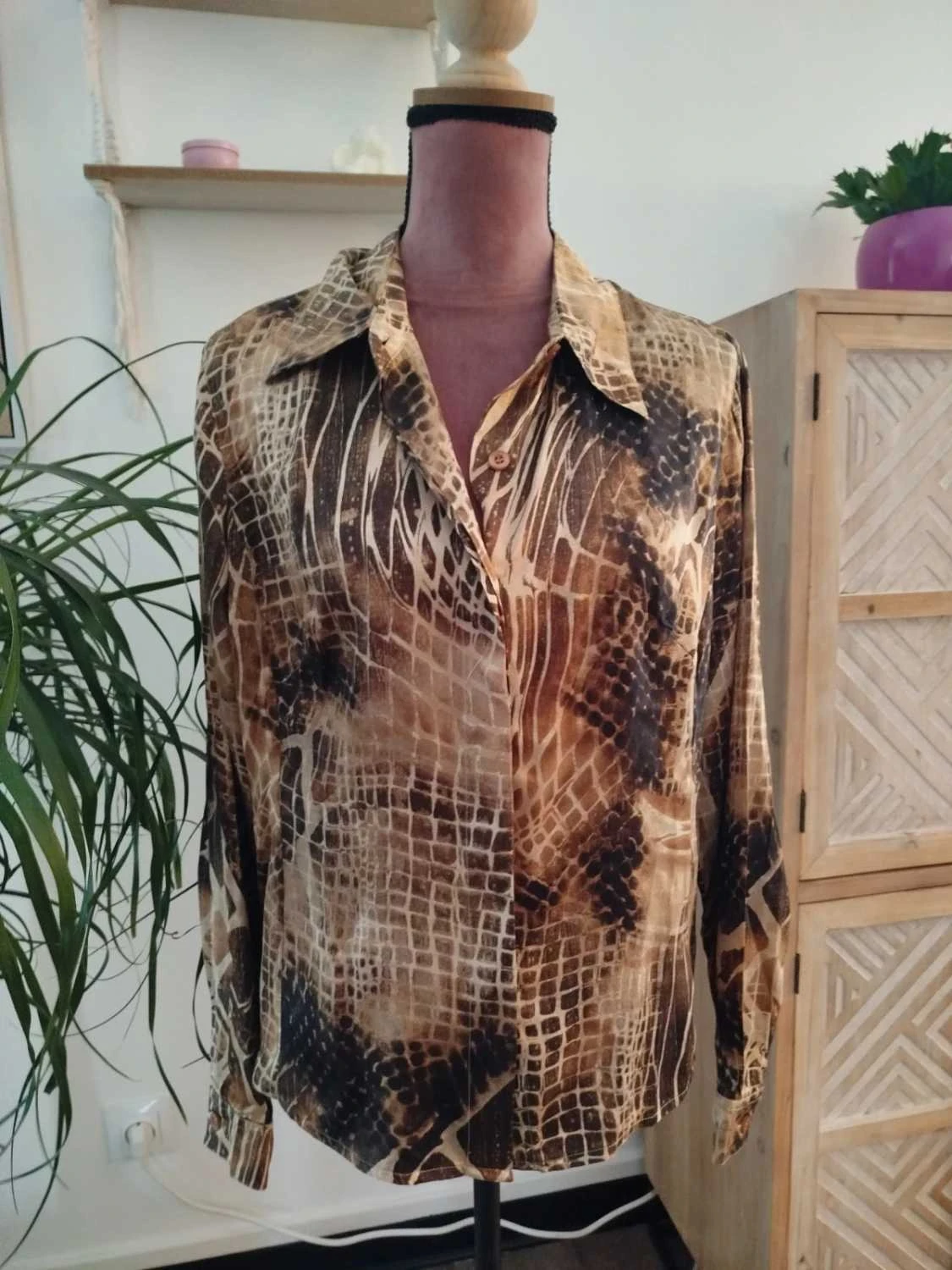 💗Marina Rinaldi Silk Shirt Women Size M / 38 – photo 2